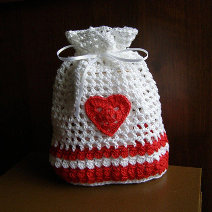 Valentine’s Heart Gift Bag Crochet Pattern