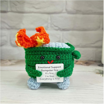 Dumpster Fire Crochet Pattern PDF | Whimsical Amigurumi DIY Plush Tutorial with Flames, Safety Eyes & Step-by-Step Guide