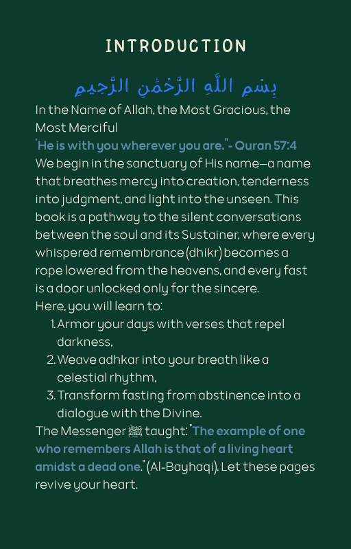 L'Alliance Silencieuse : Proximité Divine par le Dhikr, le Jeûne & le Coran