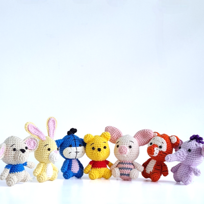 Adorable Amigurumi Crochet Patterns PDF - Tiger, Rabbit, Piglet, Lumpy, Heyore - Instant Download, Beginner-Friendly