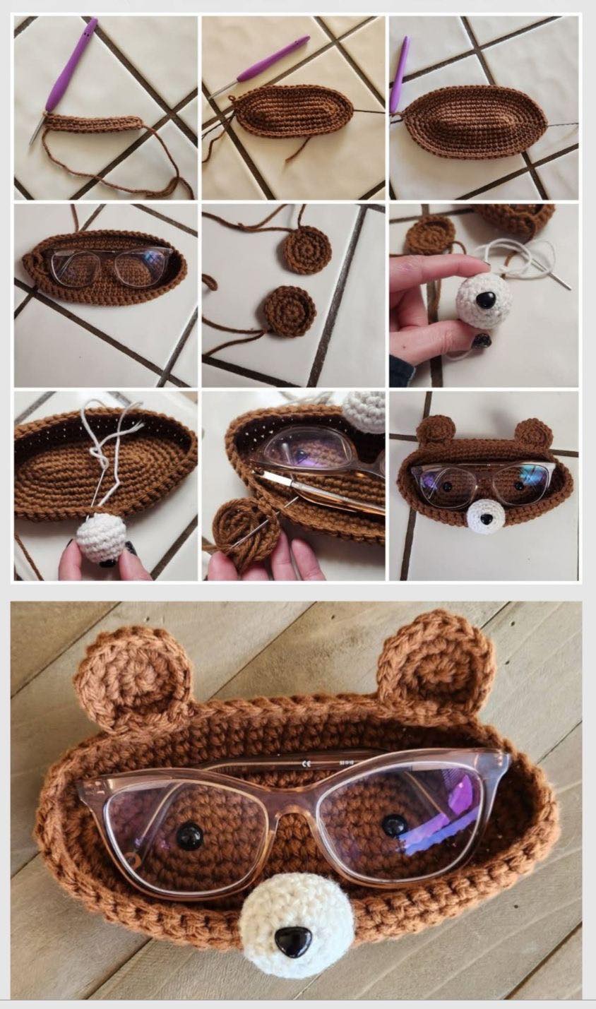 STEPS OF HOW TO MAKE A CROCHET GLASSES HOLDER